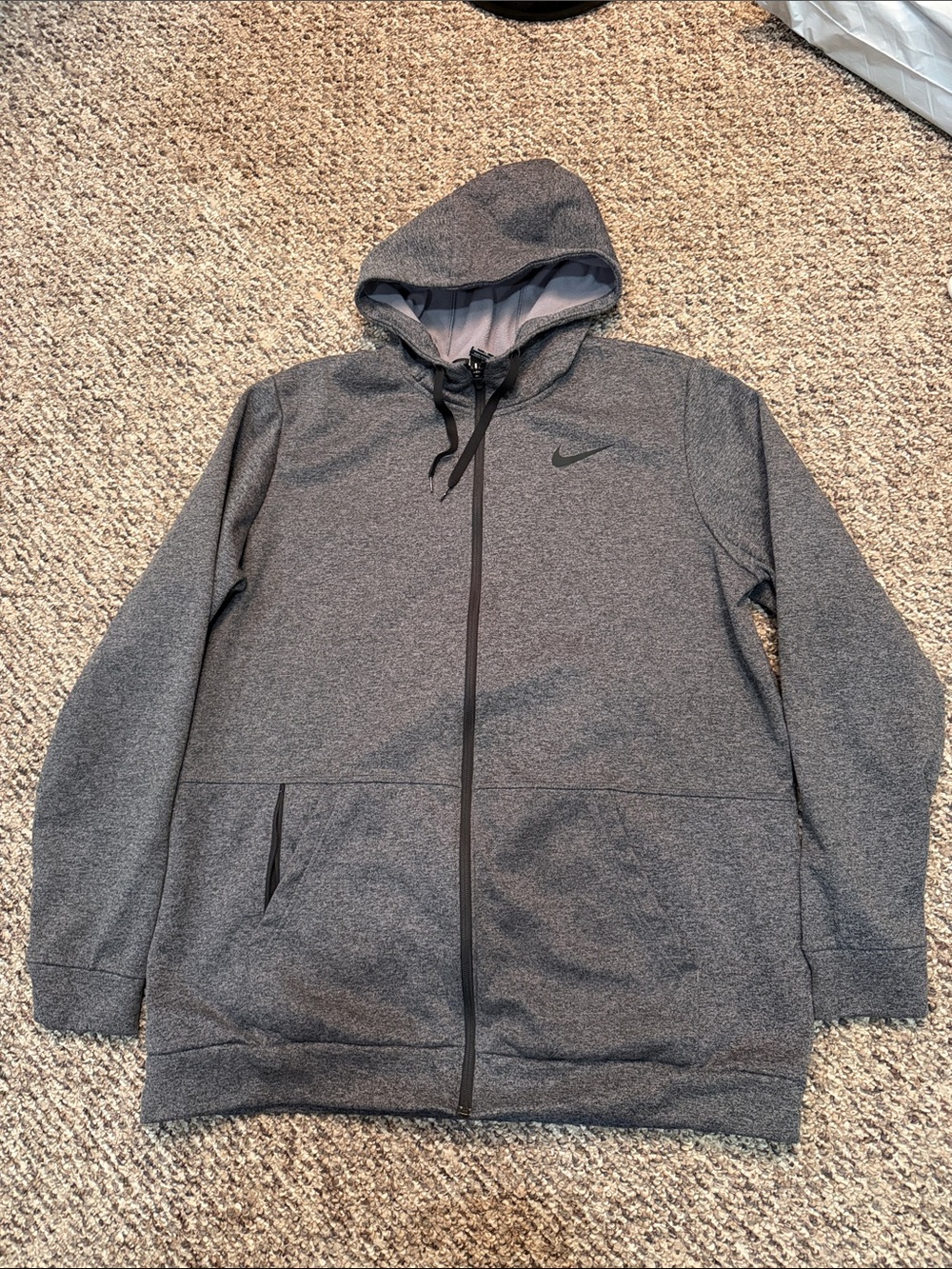 Nike Gray Heather Full-Zip Performance Hoodie Jacket